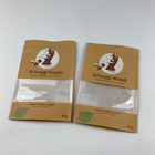 Sacos de papel Resealable personalizados reciclados de Brown Kraft dos alimentos para animais de estimação dos malotes do suporte acima